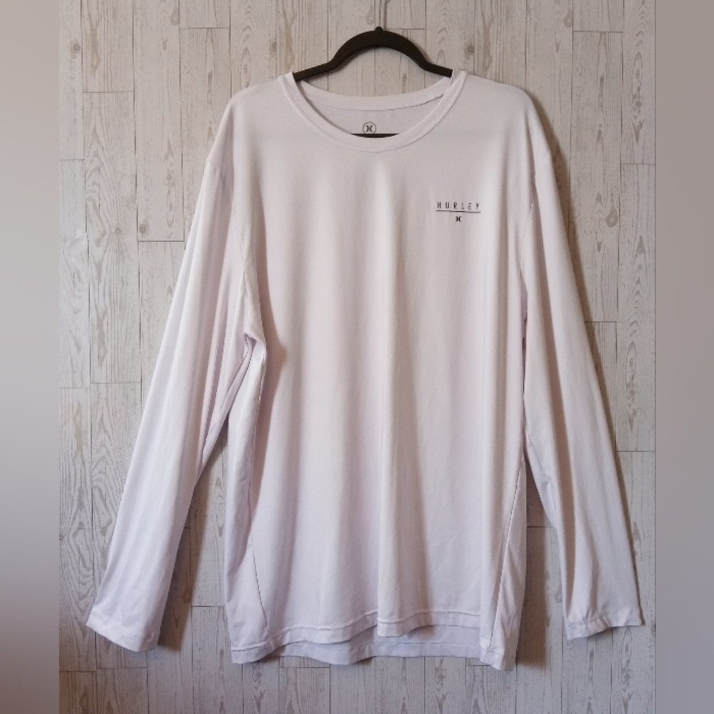 Hurley White Long Sleeve Tee Men's Size L Patriotic